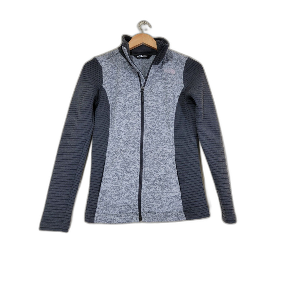 North Face Women's Grey Zip Sweatshirt - XS